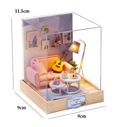 MemoryDIY Mini Doll House DIY 3D Puzzle Toy - Wooden Craft Model for Home Decoration & Gifts