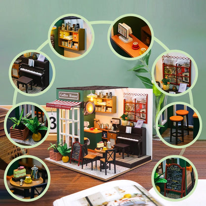 MemoryDIY Mini DIY Dollhouse Kit – 3D Wooden Puzzle Model with Furniture for Kids, Adults & Home Decor