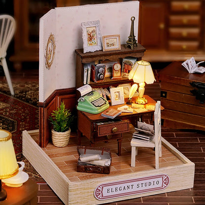 MemoryDIY Mini Doll House DIY 3D Puzzle Toy - Wooden Craft Model for Home Decoration & Gifts