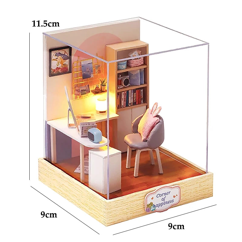 MemoryDIY Mini Doll House DIY 3D Puzzle Toy - Wooden Craft Model for Home Decoration & Gifts