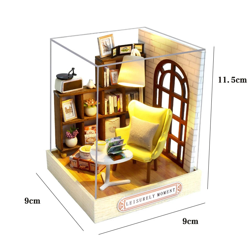 MemoryDIY Mini Doll House DIY 3D Puzzle Toy - Wooden Craft Model for Home Decoration & Gifts