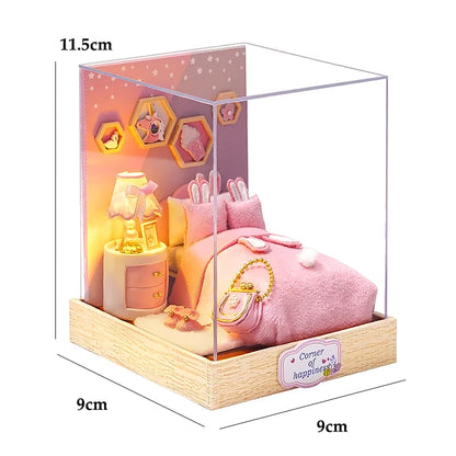 MemoryDIY Mini Doll House DIY 3D Puzzle Toy - Wooden Craft Model for Home Decoration & Gifts