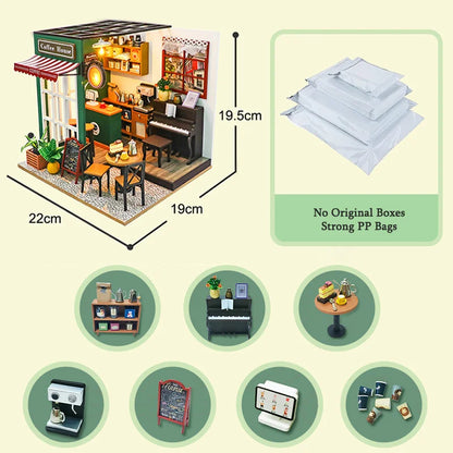 MemoryDIY Mini DIY Dollhouse Kit – 3D Wooden Puzzle Model with Furniture for Kids, Adults & Home Decor