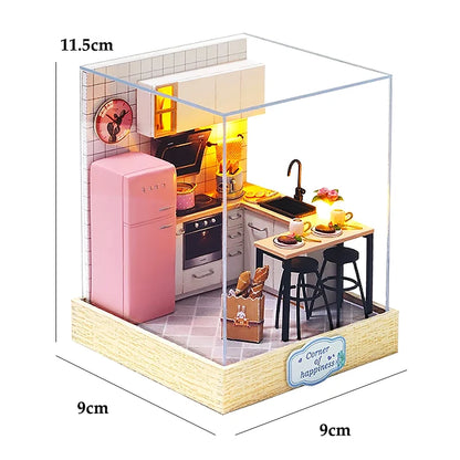 MemoryDIY Mini Doll House DIY 3D Puzzle Toy - Wooden Craft Model for Home Decoration & Gifts