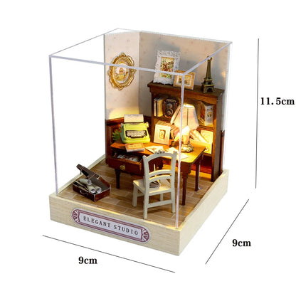 MemoryDIY Mini DIY Dollhouse Kit – 3D Wooden Puzzle Model with Furniture for Kids, Adults & Home Decor