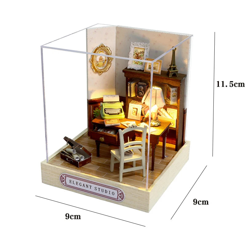 MemoryDIY Mini Doll House DIY 3D Puzzle Toy - Wooden Craft Model for Home Decoration & Gifts