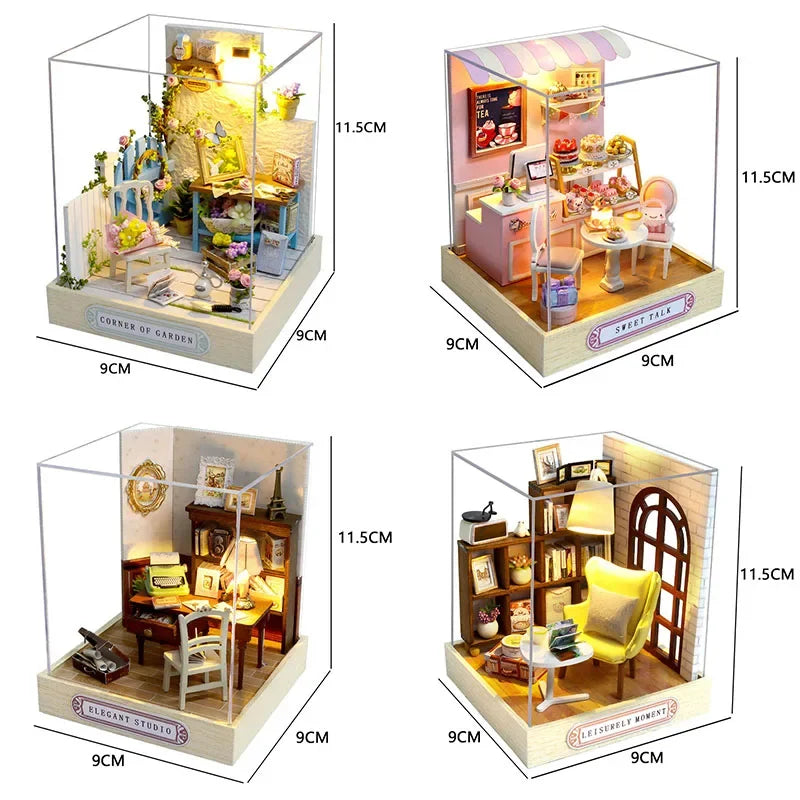 MemoryDIY Mini Doll House DIY 3D Puzzle Toy - Wooden Craft Model for Home Decoration & Gifts