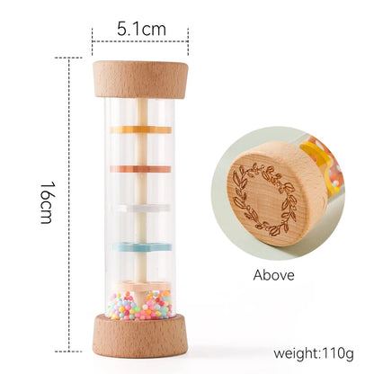 Memorydiy Montessori Baby Rainbow Rain Stick Rattle Toy